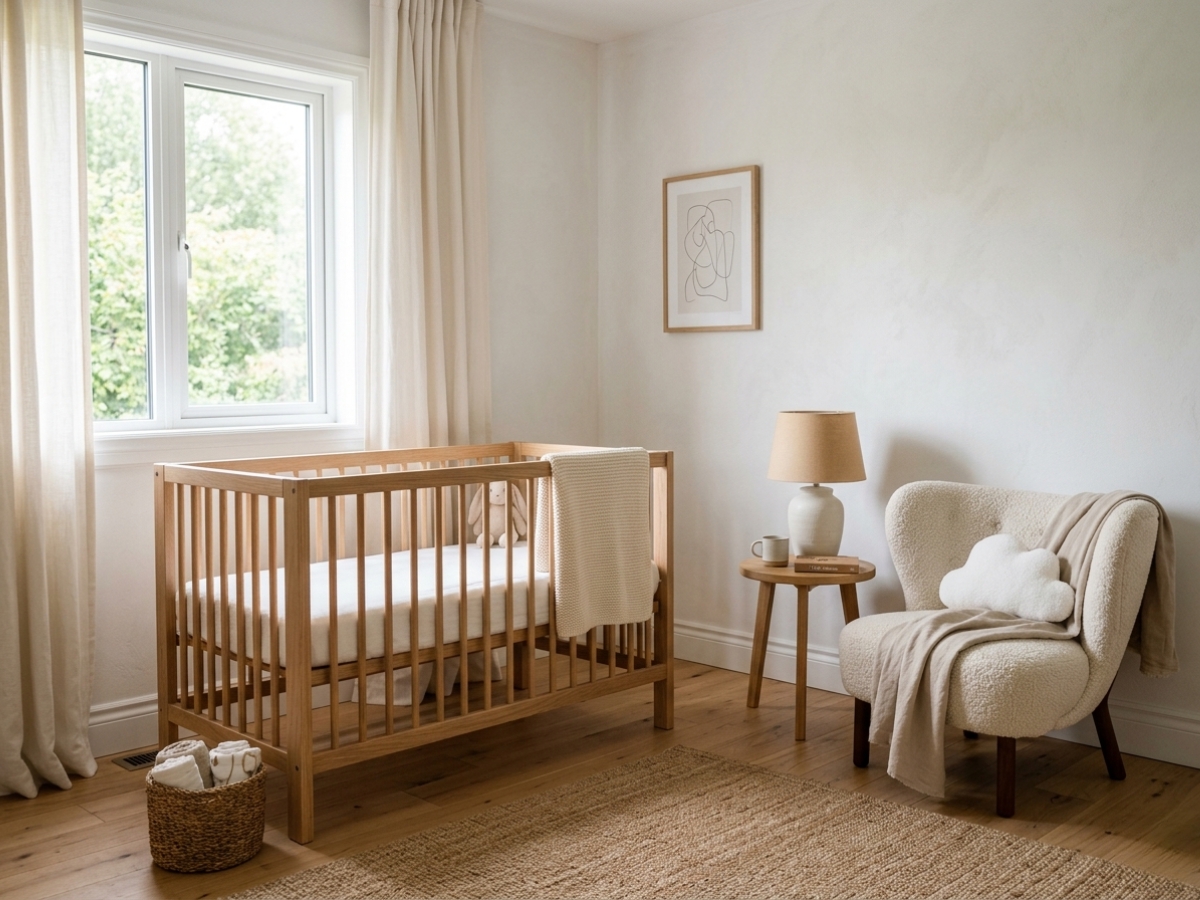 Clean modern minimalist nursery
