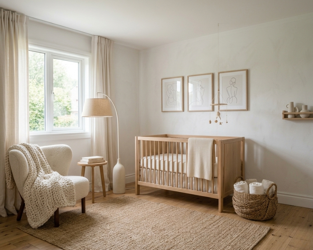 Modern minimalist nursery room