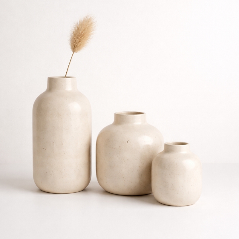 Handthrown Ceramic Vase Set