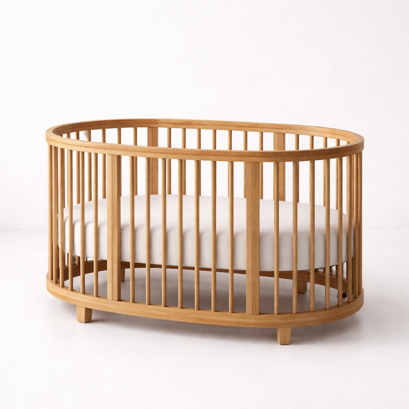 Oval oak crib