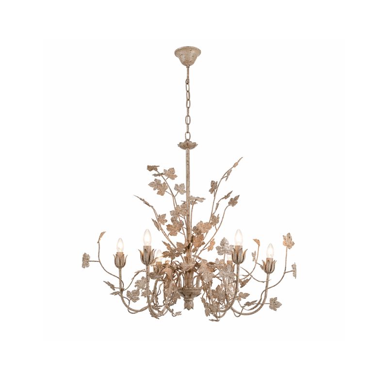 Rustic metal nursery chandelier with warm glow
