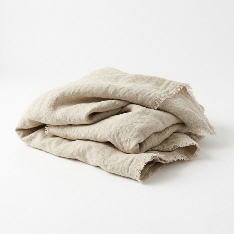 Stonewashed Linen Blanket